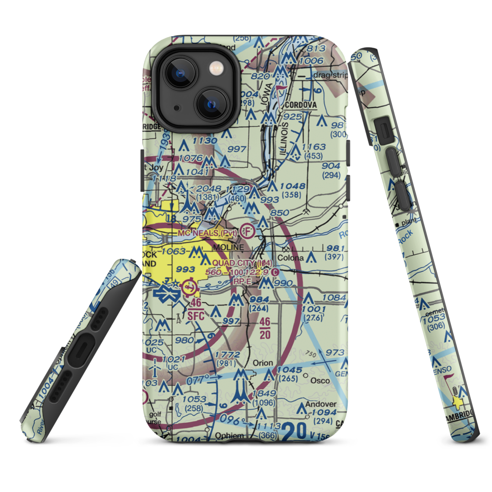 Mc Neal's Field (2IL3) VFR Sectional  Tough iPhone Case iPhone 14 Plus model shown