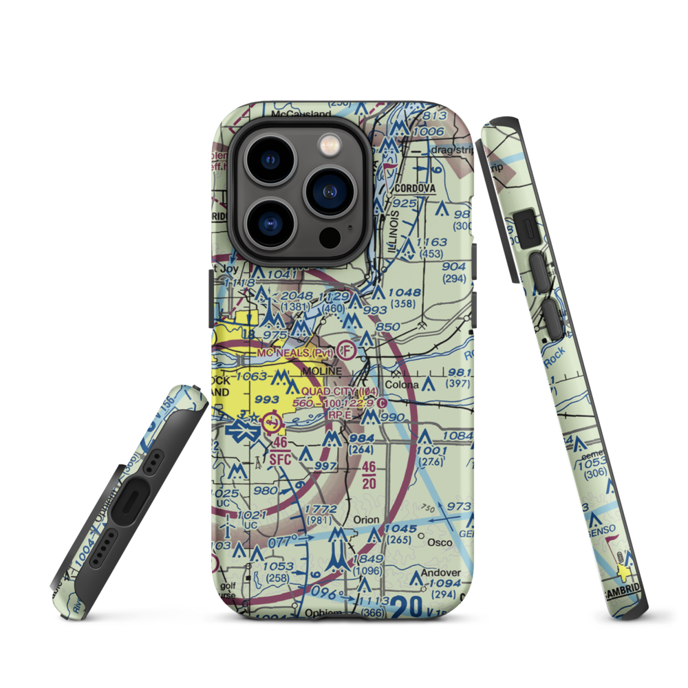 Mc Neal's Field (2IL3) VFR Sectional  Tough iPhone Case iPhone 14 Pro model shown