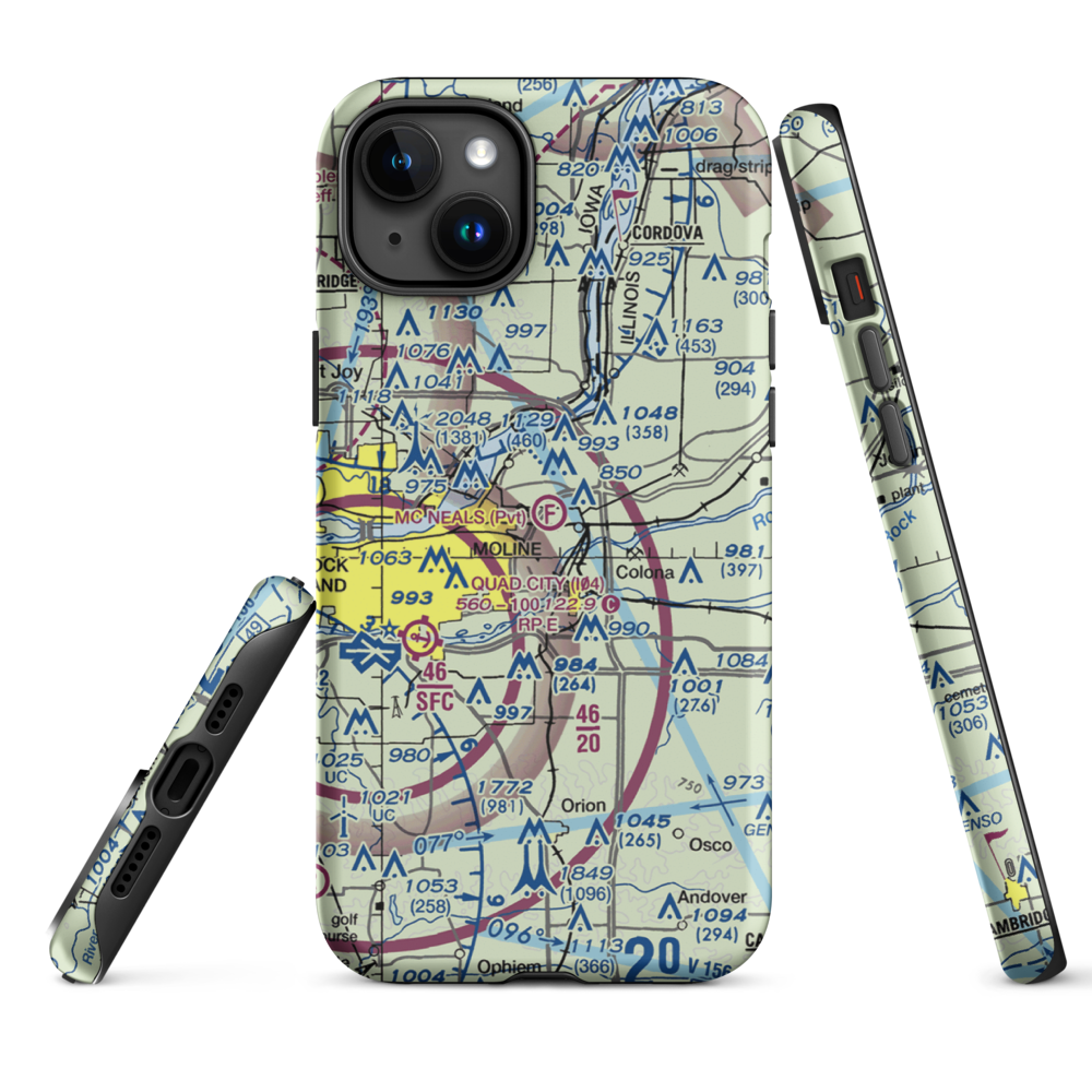 Mc Neal's Field (2IL3) VFR Sectional  Tough iPhone Case iPhone 15 Plus model shown