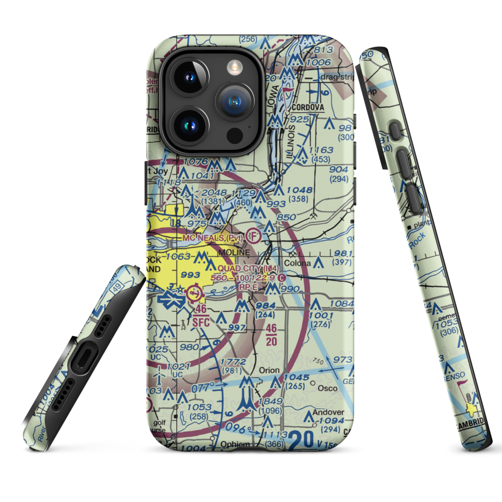 Mc Neal's Field (2IL3) VFR Sectional  Tough iPhone Case iPhone 15 Pro Max model shown
