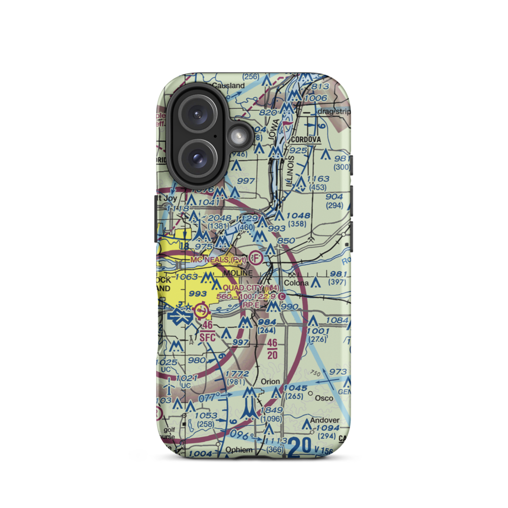 Mc Neal's Field (2IL3) VFR Sectional  Tough iPhone Case iPhone 16 model shown