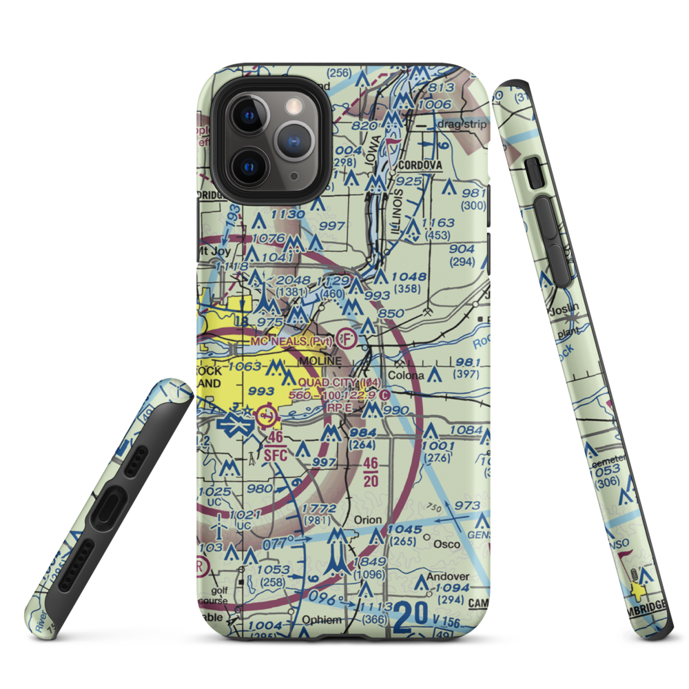 Mc Neal's Field (2IL3) VFR Sectional  Tough iPhone Case iPhone 11 Pro Max model shown