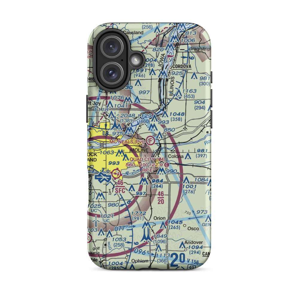 Mc Neal's Field (2IL3) VFR Sectional  Tough iPhone Case iPhone 16 Plus model shown