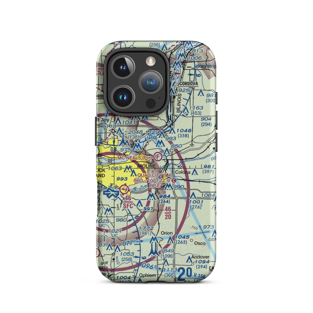 Mc Neal's Field (2IL3) VFR Sectional  Tough iPhone Case iPhone 16 Pro model shown