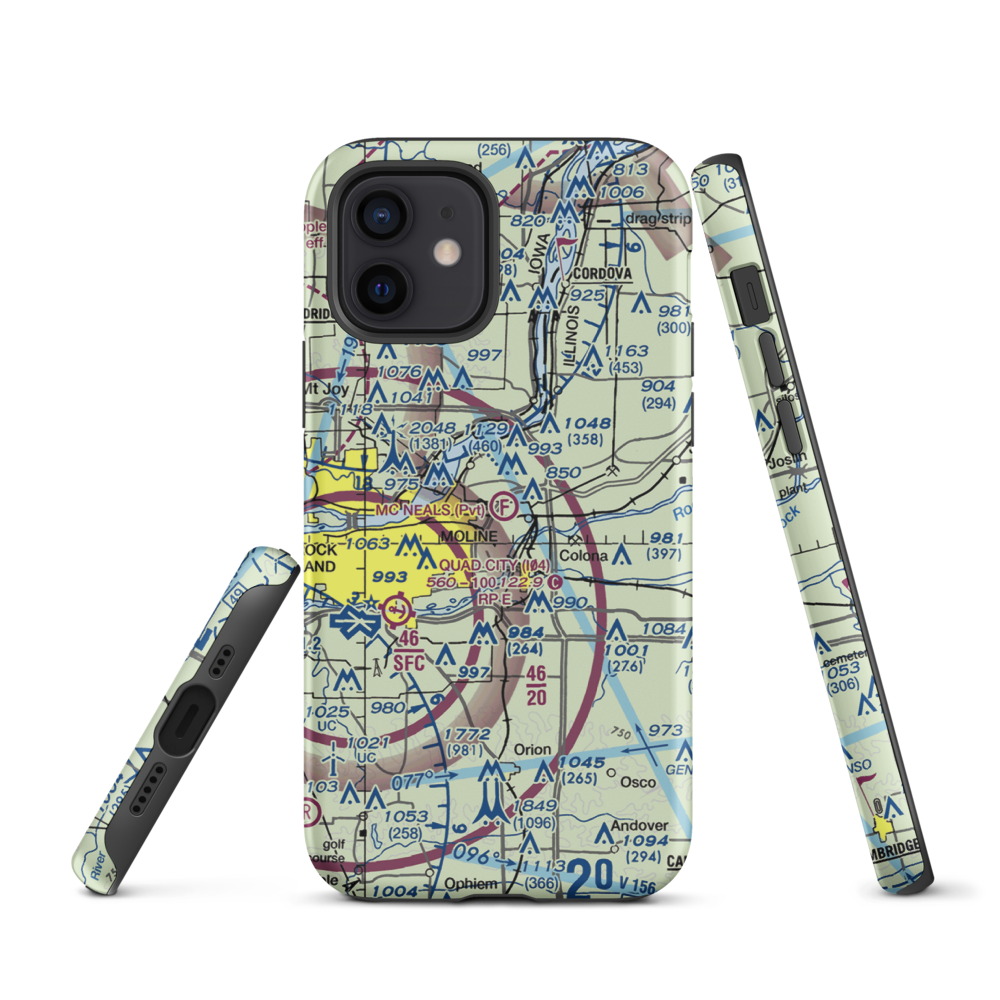 Mc Neal's Field (2IL3) VFR Sectional  Tough iPhone Case iPhone 12 model shown