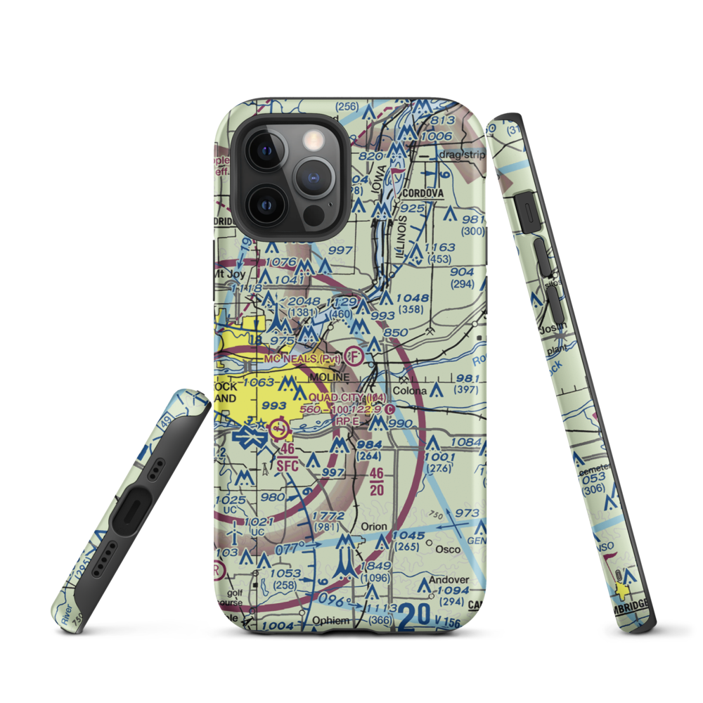 Mc Neal's Field (2IL3) VFR Sectional  Tough iPhone Case iPhone 12 Pro model shown