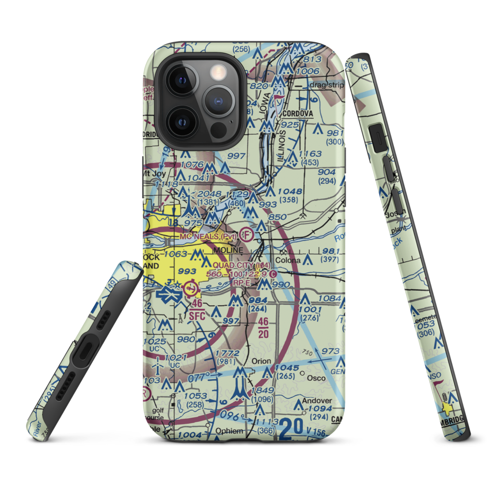 Mc Neal's Field (2IL3) VFR Sectional  Tough iPhone Case iPhone 12 Pro Max model shown