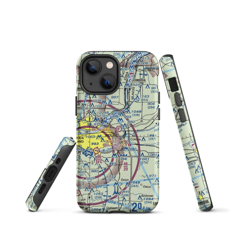 Mc Neal's Field (2IL3) VFR Sectional  Tough iPhone Case iPhone 13 mini model shown