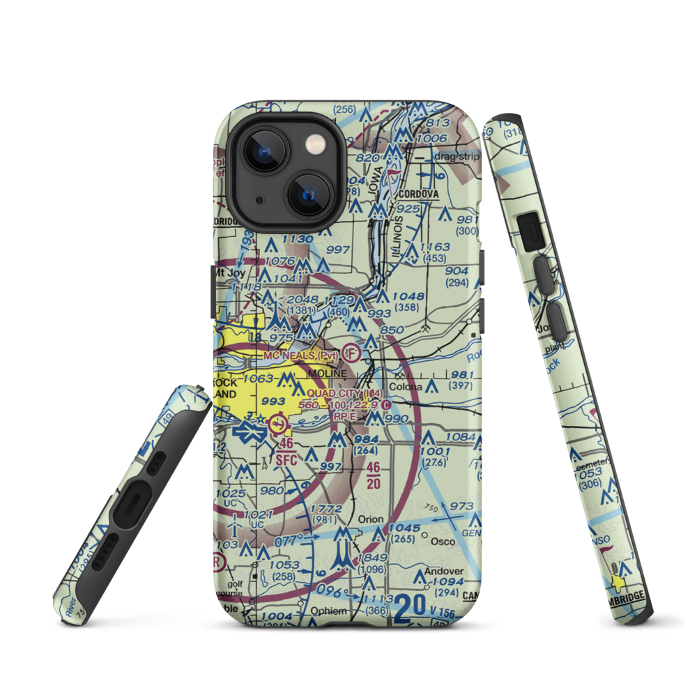Mc Neal's Field (2IL3) VFR Sectional  Tough iPhone Case iPhone 13 model shown