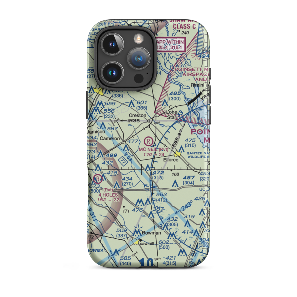 Mc Neil Airport (SC03) VFR Sectional  Tough iPhone Case iPhone 16 Pro Max model shown