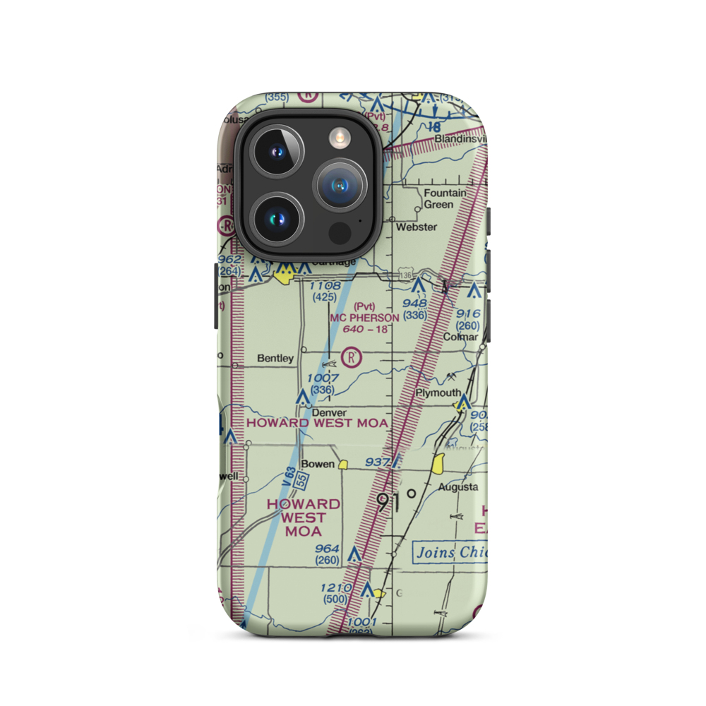Mc Pherson Airport (5IS9) VFR Sectional  Tough iPhone Case iPhone 16 Pro model shown