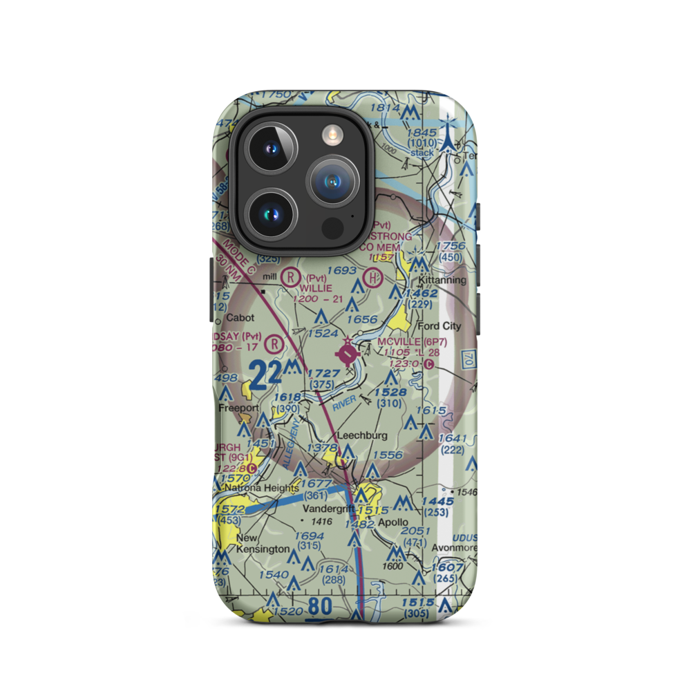 Mc Ville Airport (P37) VFR Sectional  Tough iPhone Case iPhone 16 Pro model shown