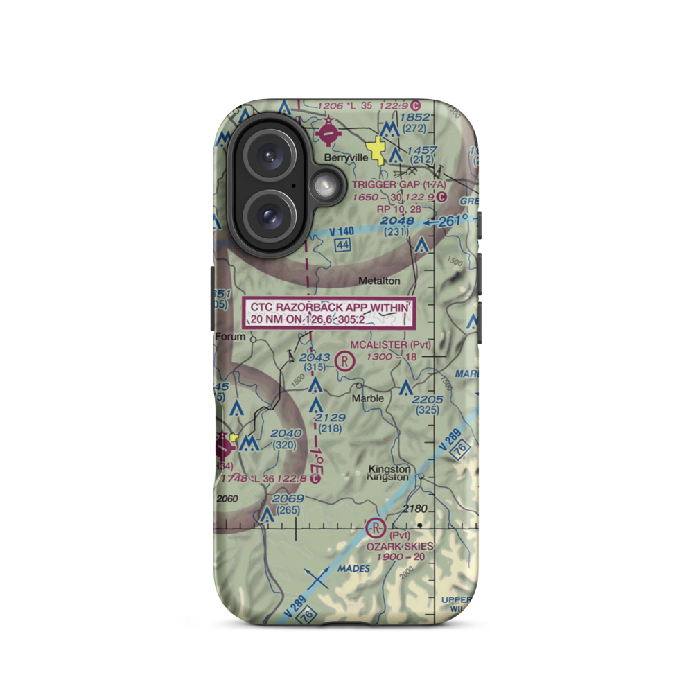 McAlister Airpark (1AR4) VFR Sectional  Tough iPhone Case iPhone 16 model shown
