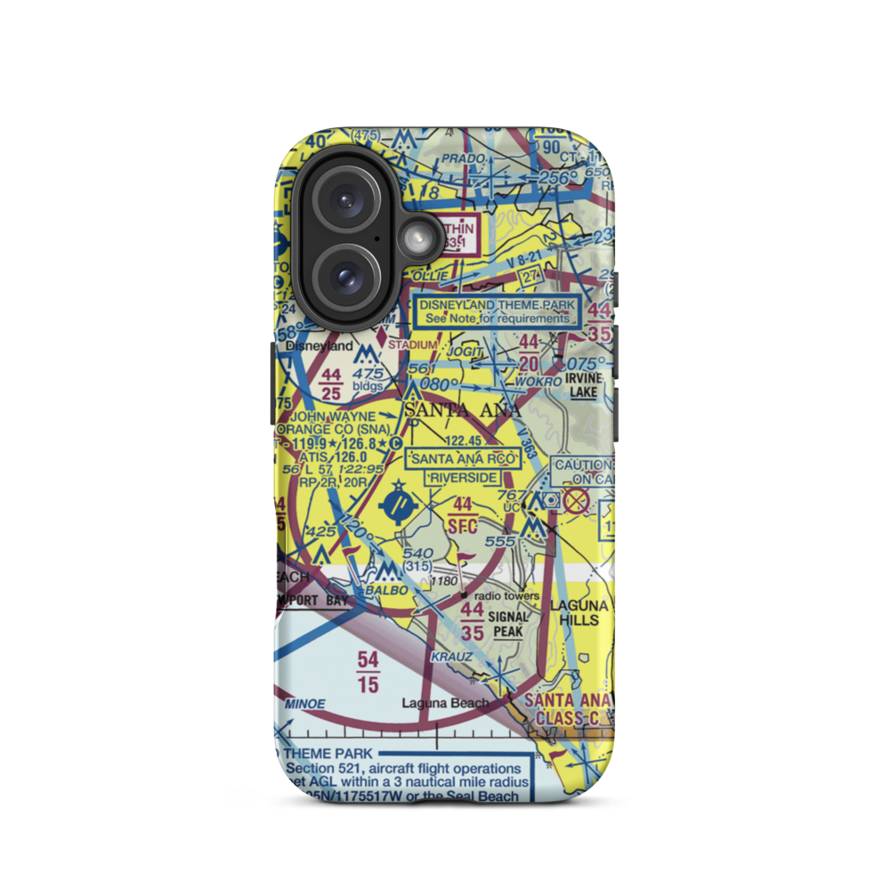 MCAS Tustin (NTK) VFR Sectional  Tough iPhone Case iPhone 16 model shown