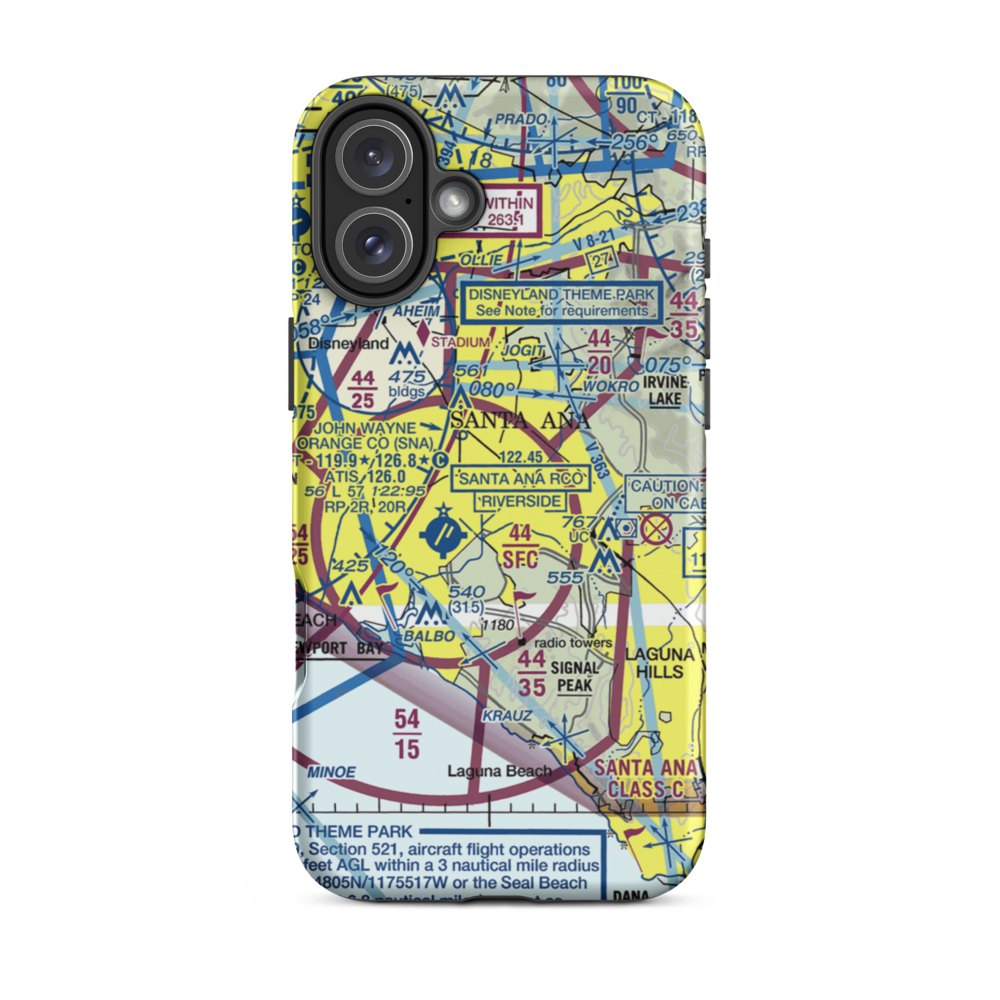 MCAS Tustin (NTK) VFR Sectional  Tough iPhone Case iPhone 16 Plus model shown
