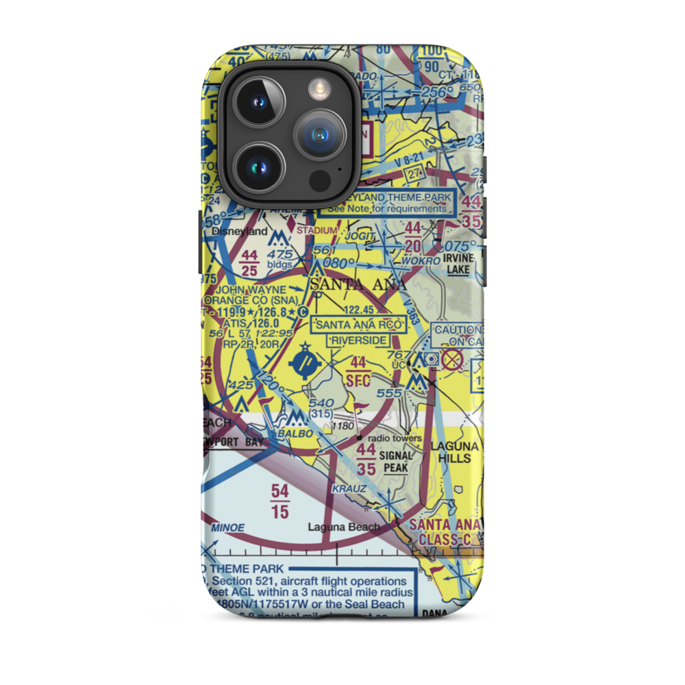 MCAS Tustin (NTK) VFR Sectional  Tough iPhone Case iPhone 16 Pro Max model shown