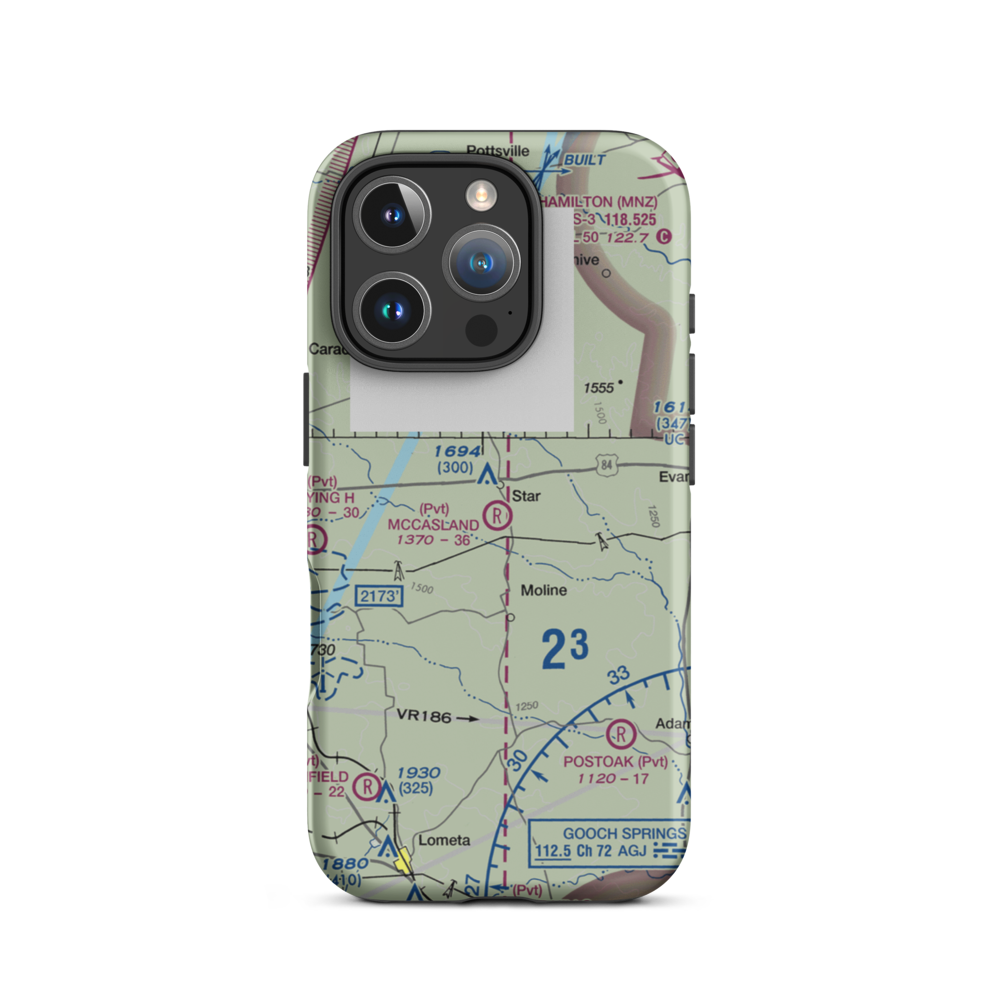 McCasland Ranch Airport (49XS) VFR Sectional  Tough iPhone Case iPhone 16 Pro model shown