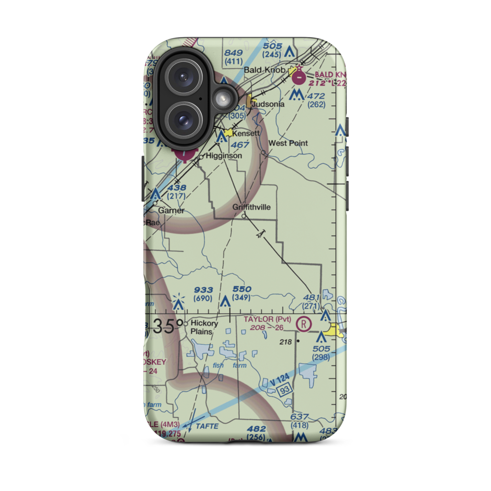 McConnaughhay's Field (KENS) VFR Sectional  Tough iPhone Case iPhone 16 Plus model shown