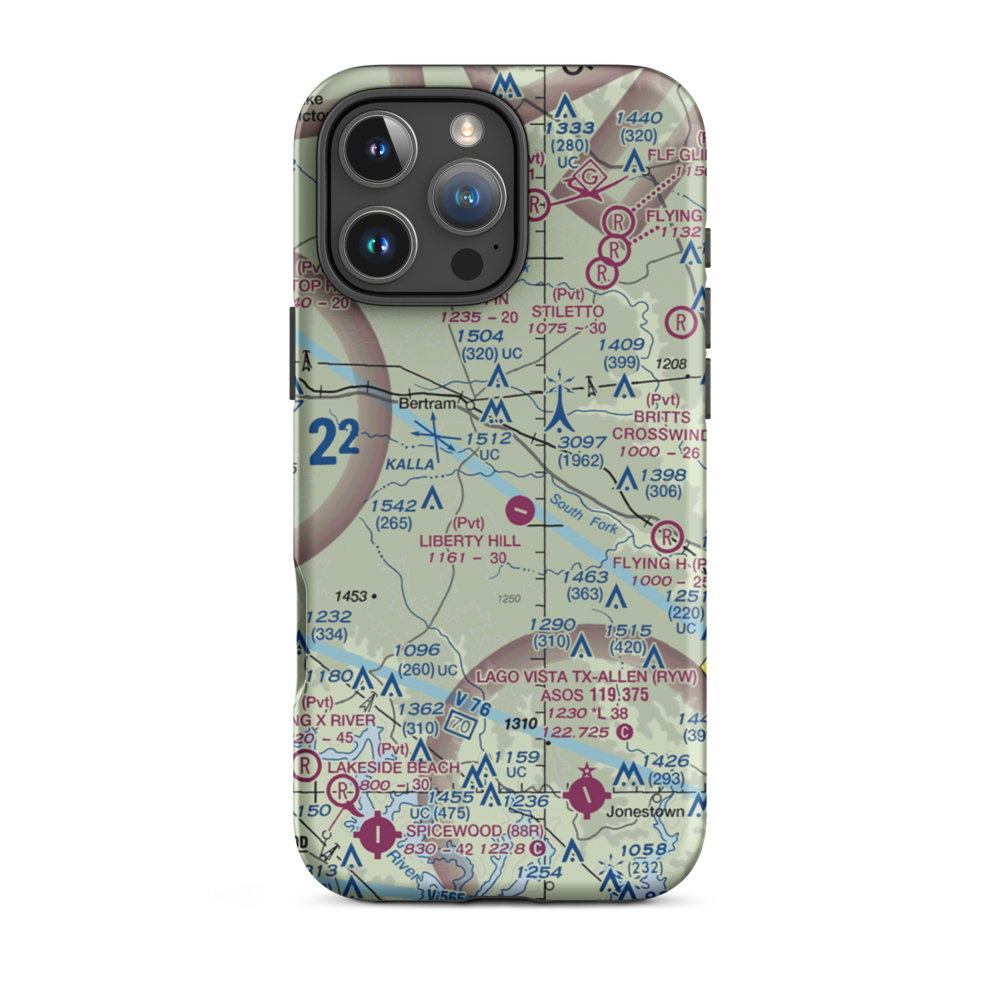 Mcfarlin Ranch Airport (XA12) VFR Sectional  Tough iPhone Case iPhone 16 Pro Max model shown