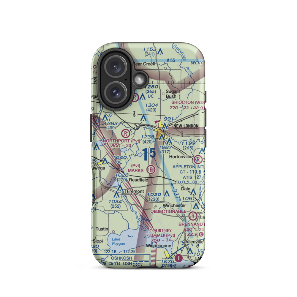 Mcfaul Airport (2WN4) VFR Sectional  Tough iPhone Case iPhone 16 model shown