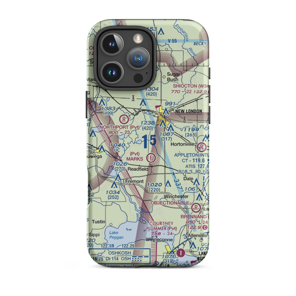 Mcfaul Airport (2WN4) VFR Sectional  Tough iPhone Case iPhone 16 Pro Max model shown