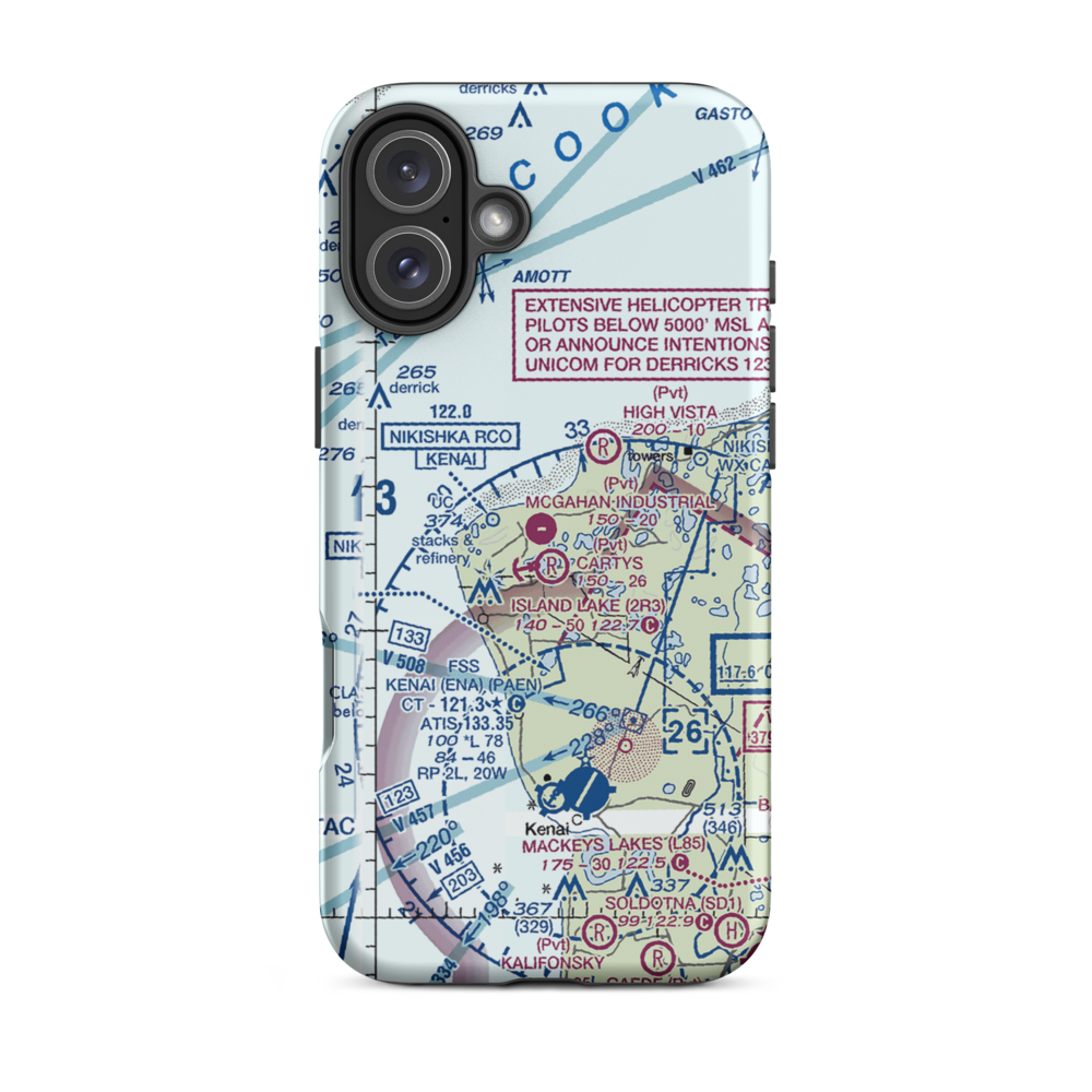 McGahan Industrial Airpark (AK73) VFR Sectional  Tough iPhone Case iPhone 16 Plus model shown