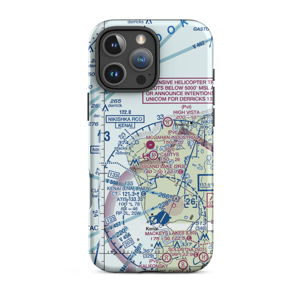 McGahan Industrial Airpark (AK73) VFR Sectional  Tough iPhone Case iPhone 16 Pro Max model shown