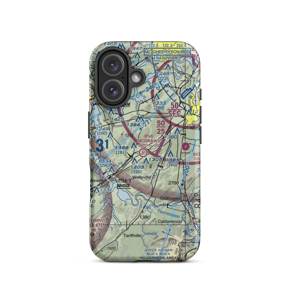 Mcgraw's Backyard Airport (5TN4) VFR Sectional  Tough iPhone Case iPhone 16 model shown