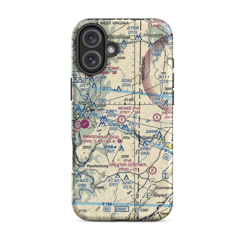 Mckee Sky Ranch Airport (WV57) VFR Sectional  Tough iPhone Case iPhone 16 Plus model shown