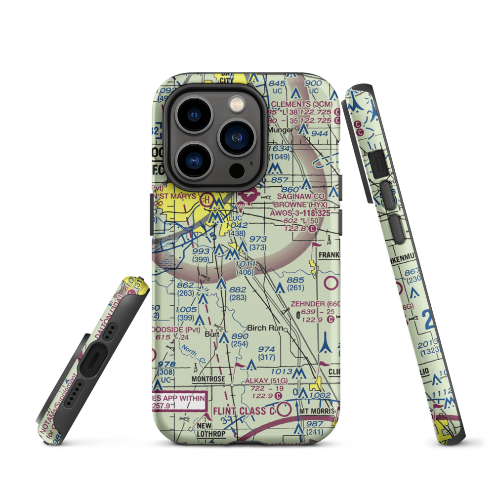 Mckimmy Field (MI23) VFR Sectional  Tough iPhone Case iPhone 14 Pro model shown