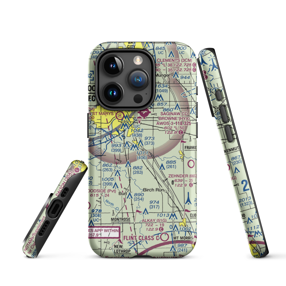 Mckimmy Field (MI23) VFR Sectional  Tough iPhone Case iPhone 15 Pro model shown