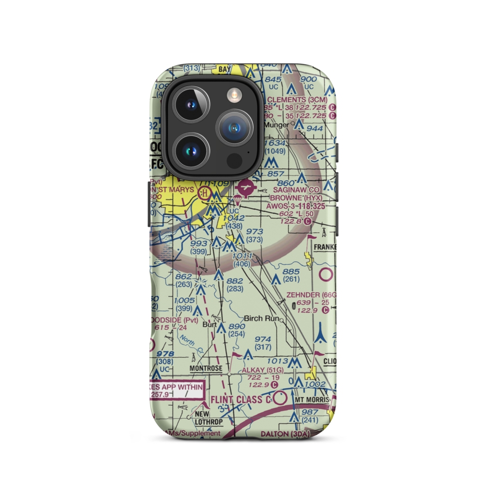 Mckimmy Field (MI23) VFR Sectional  Tough iPhone Case iPhone 16 Pro model shown