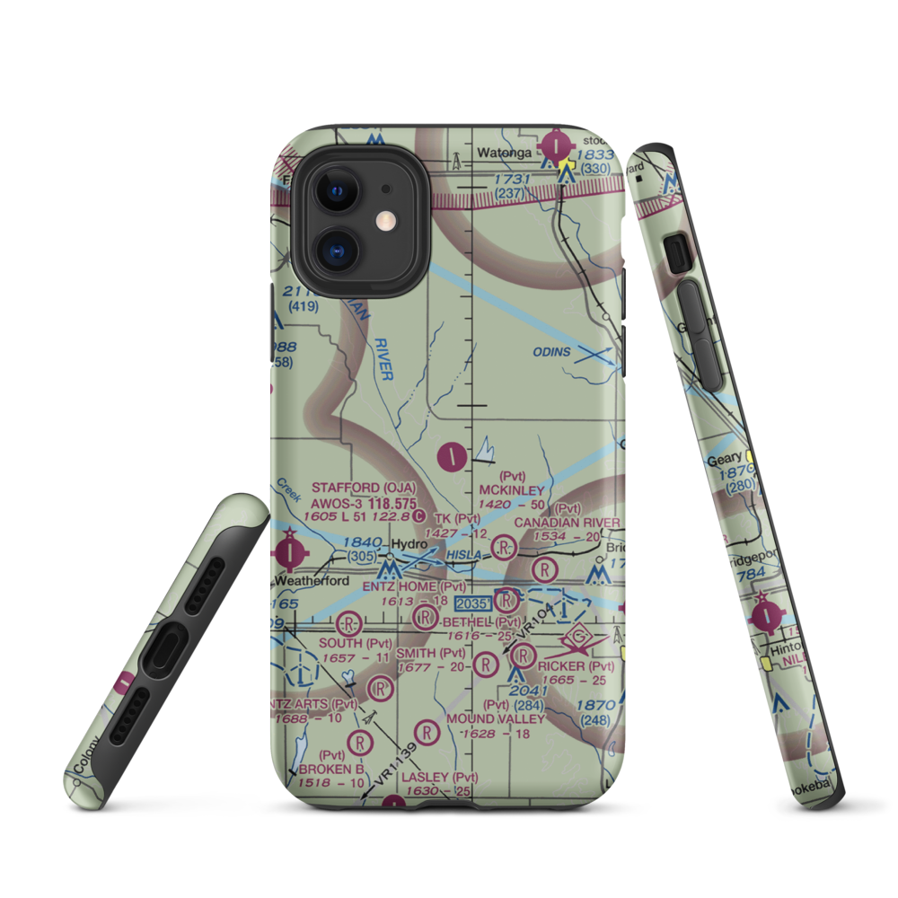 Mckinley Ranch Airport (0OK3) VFR Sectional  Tough iPhone Case iPhone 11 model shown