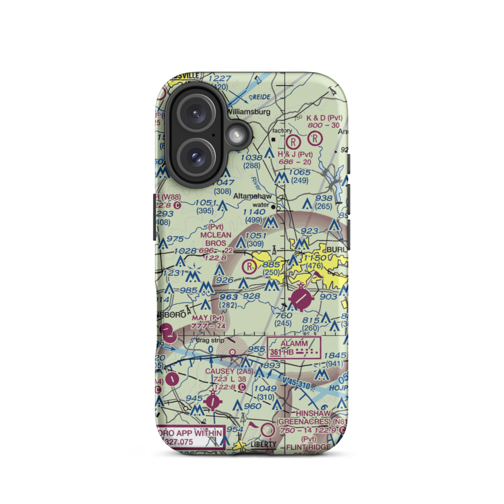 Mclean Brothers Airport (59NC) VFR Sectional  Tough iPhone Case iPhone 16 model shown