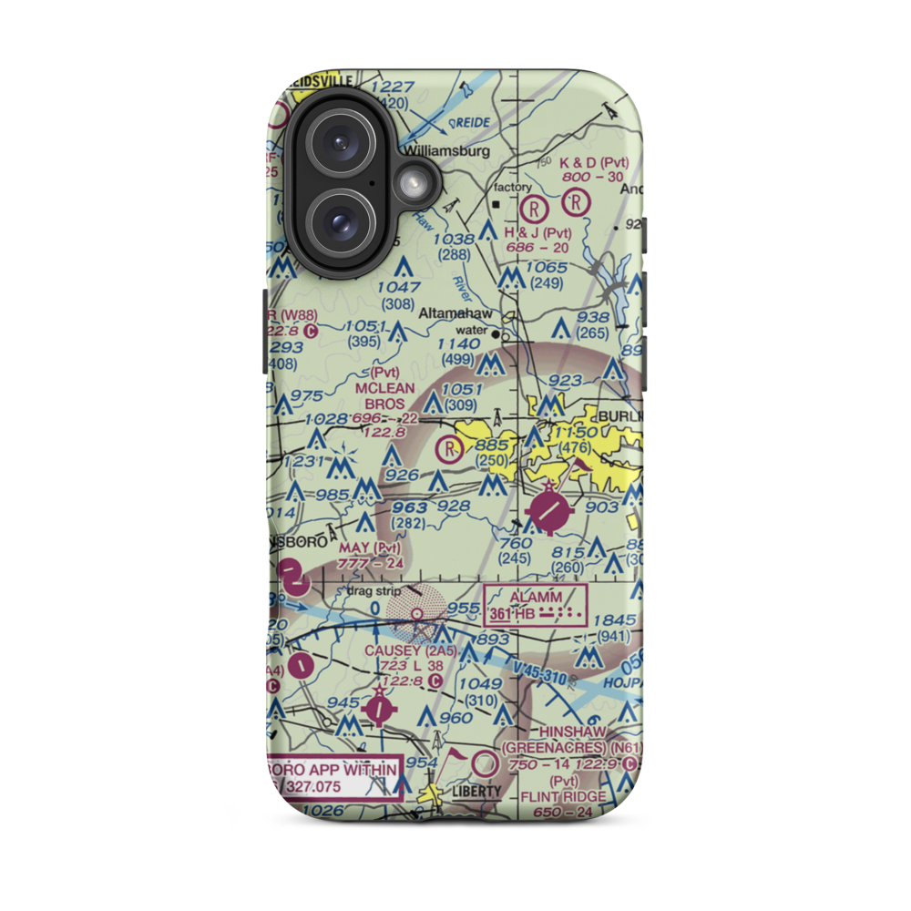 Mclean Brothers Airport (59NC) VFR Sectional  Tough iPhone Case iPhone 16 Plus model shown
