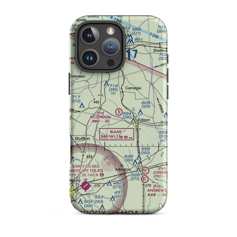 Mclendon Airport (GA48) VFR Sectional  Tough iPhone Case iPhone 16 Pro Max model shown