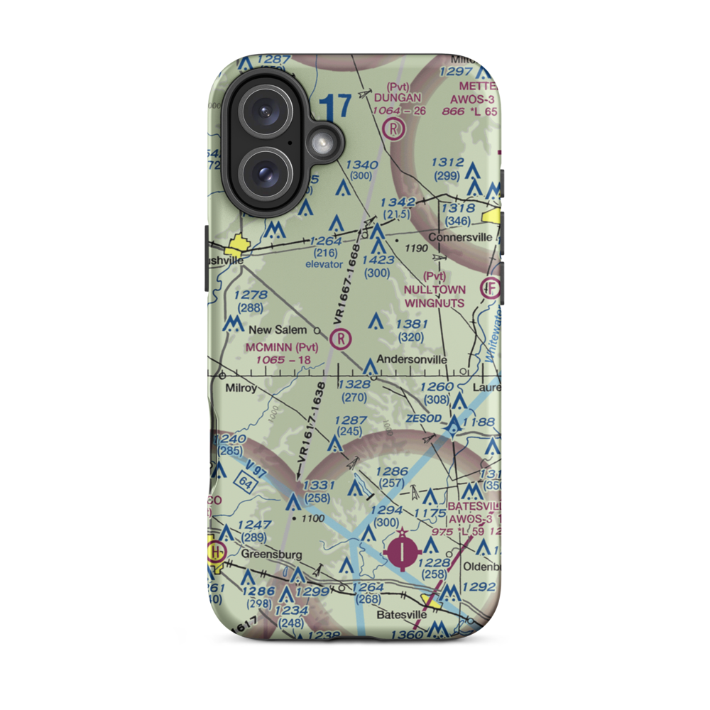 Mcminn Airport (6IN8) VFR Sectional  Tough iPhone Case iPhone 16 Plus model shown