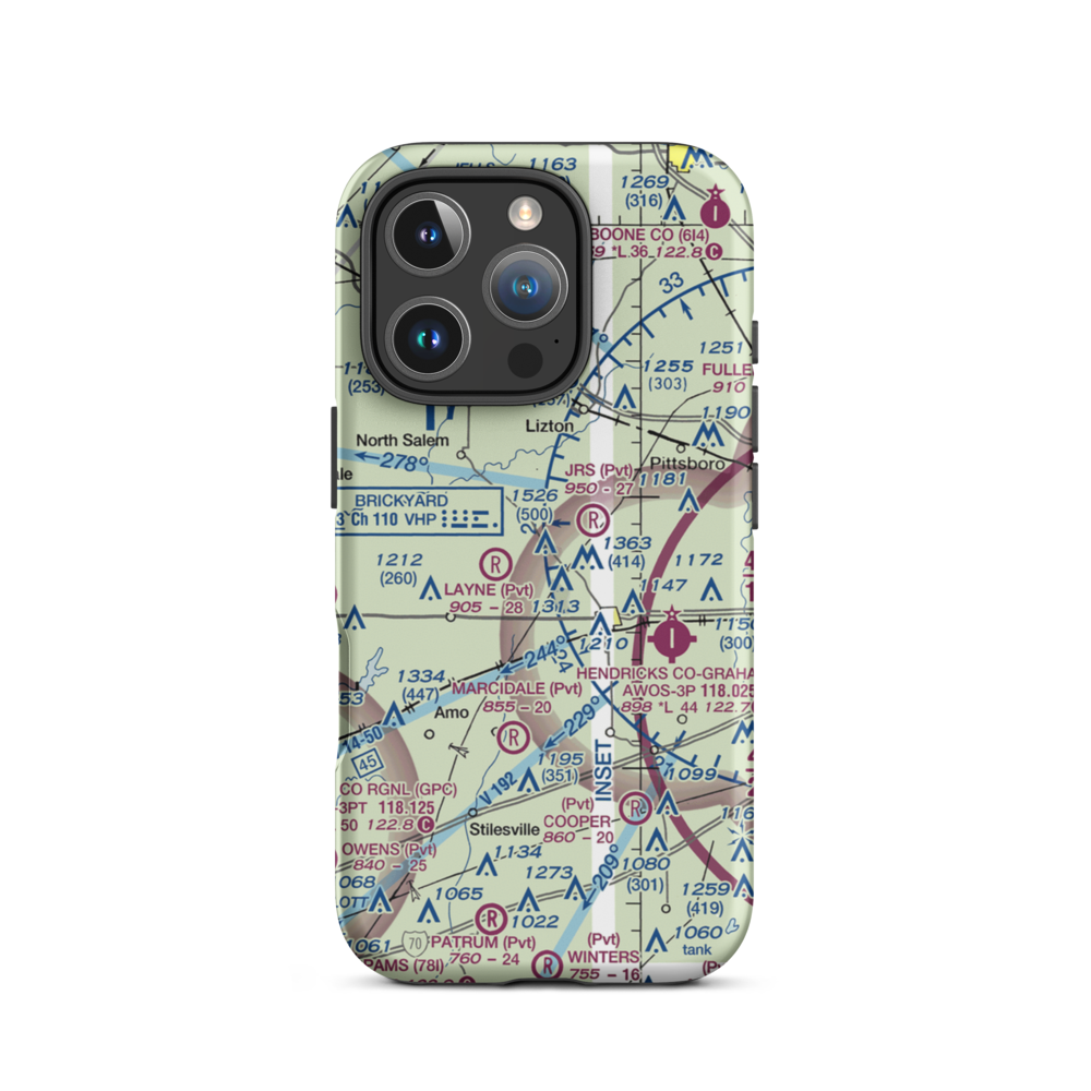 Meadors Field (II82) VFR Sectional  Tough iPhone Case iPhone 16 Pro model shown