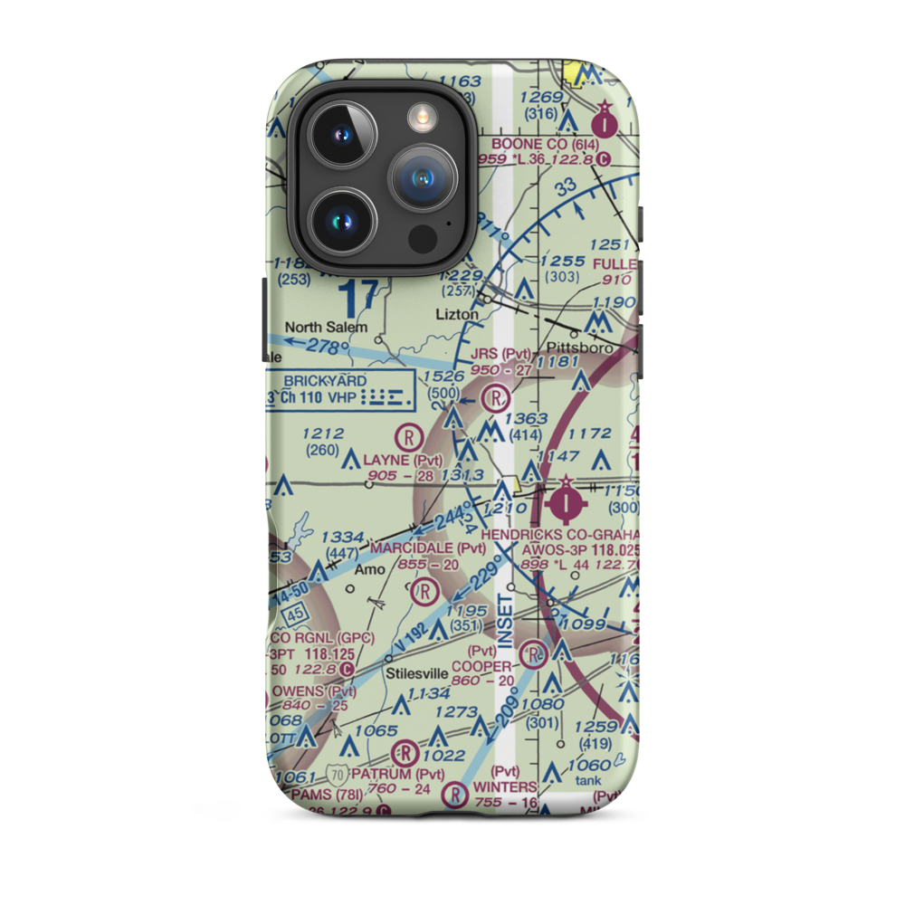 Meadors Field (II82) VFR Sectional  Tough iPhone Case iPhone 16 Pro Max model shown