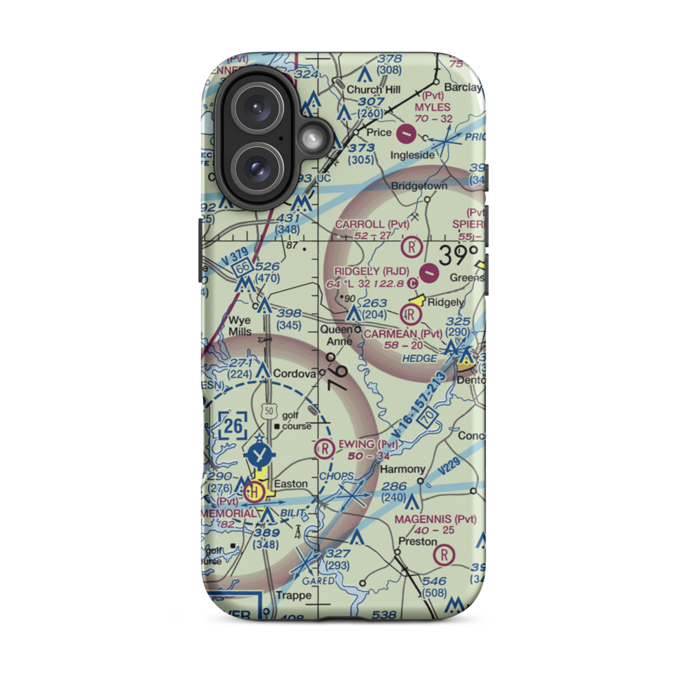 Meadow Brook Airport (MD09) VFR Sectional  Tough iPhone Case iPhone 16 Plus model shown