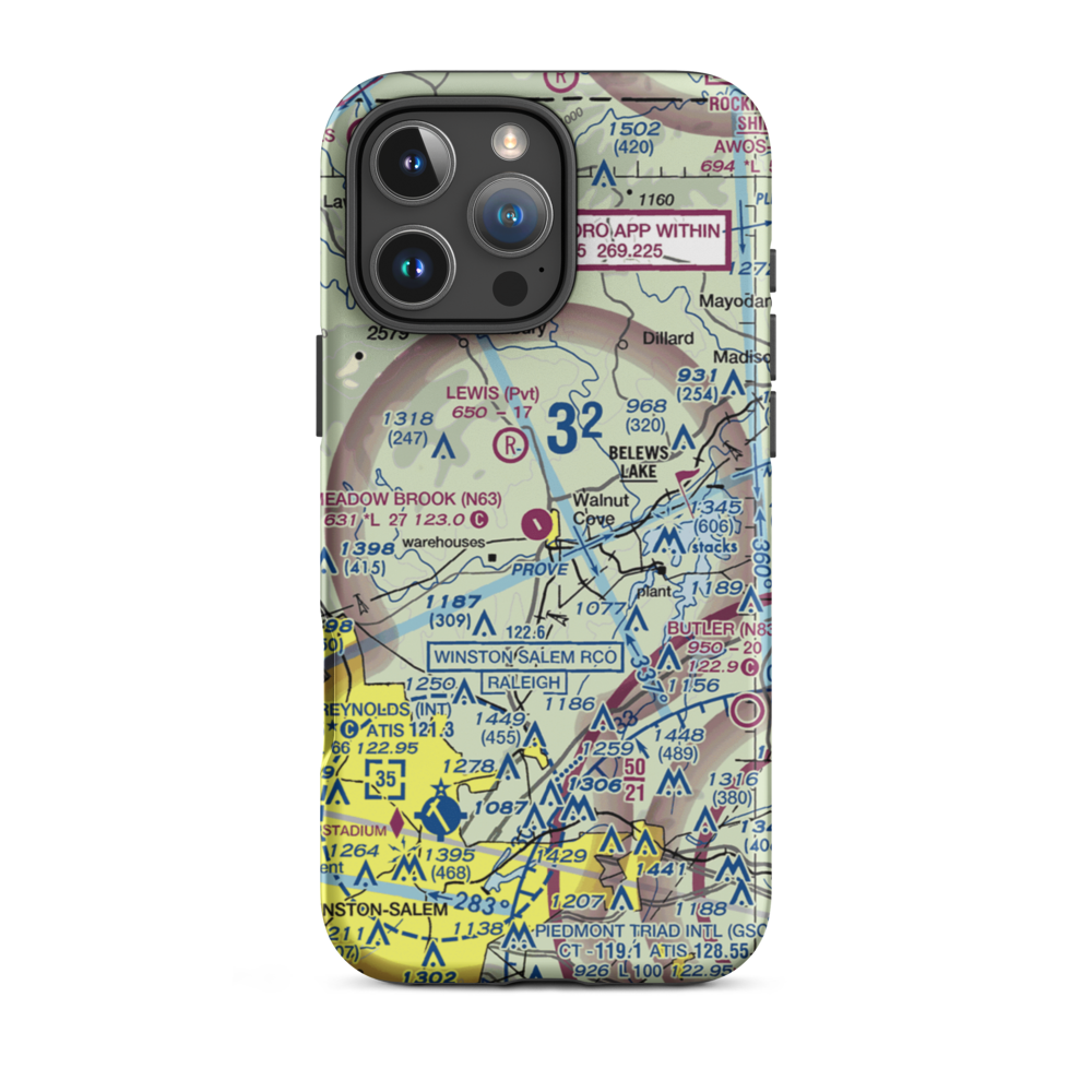 Meadow Brook Field (N63) VFR Sectional  Tough iPhone Case iPhone 16 Pro Max model shown