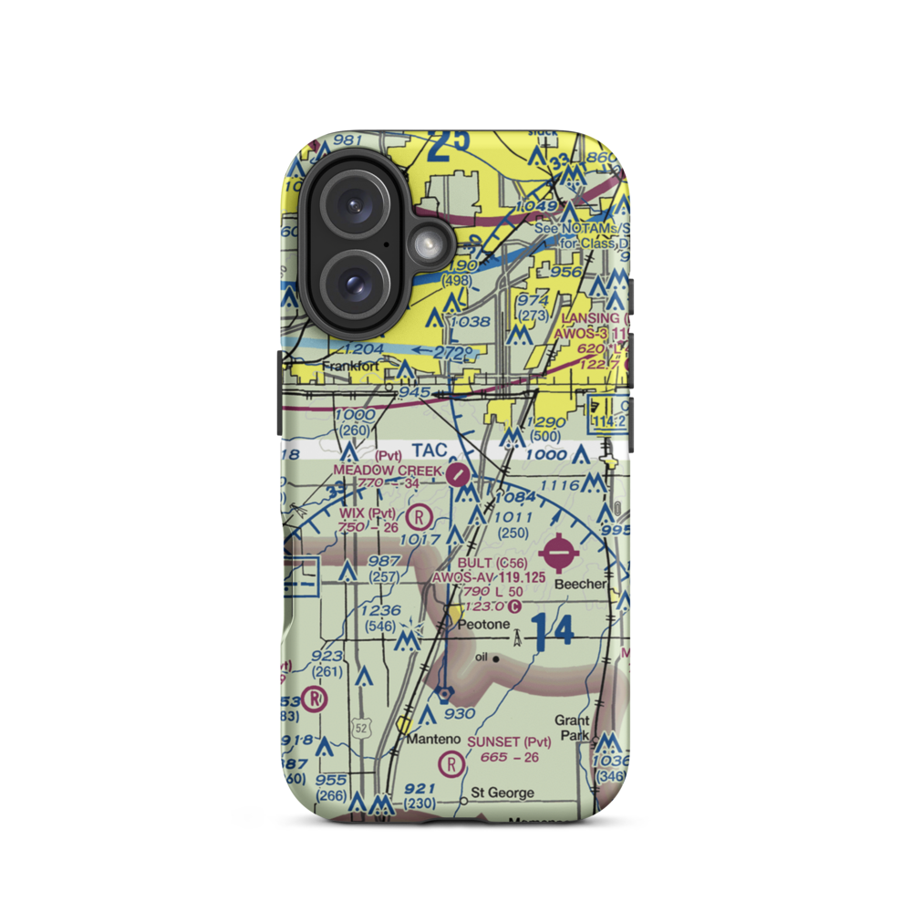 Meadow Creek Airport (2IL9) VFR Sectional  Tough iPhone Case iPhone 16 model shown