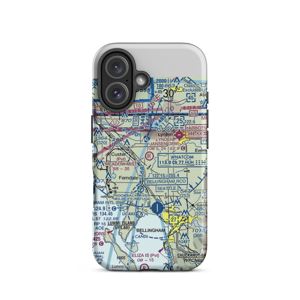 Meadow Mist Airport (WN35) VFR Sectional  Tough iPhone Case iPhone 16 model shown