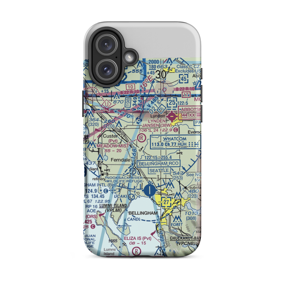 Meadow Mist Airport (WN35) VFR Sectional  Tough iPhone Case iPhone 16 Plus model shown