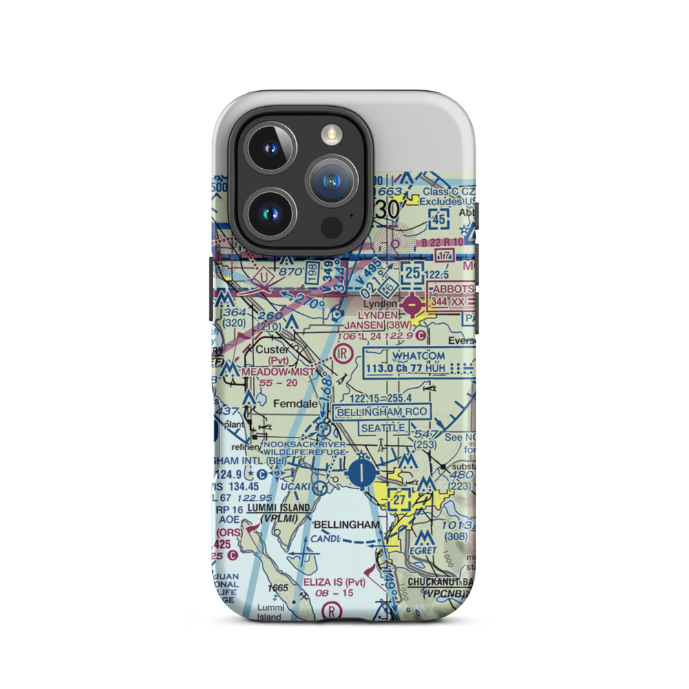 Meadow Mist Airport (WN35) VFR Sectional  Tough iPhone Case iPhone 16 Pro model shown