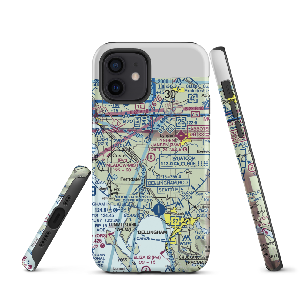 Meadow Mist Airport (WN35) VFR Sectional  Tough iPhone Case iPhone 12 model shown