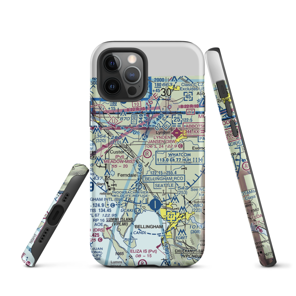 Meadow Mist Airport (WN35) VFR Sectional  Tough iPhone Case iPhone 12 Pro model shown