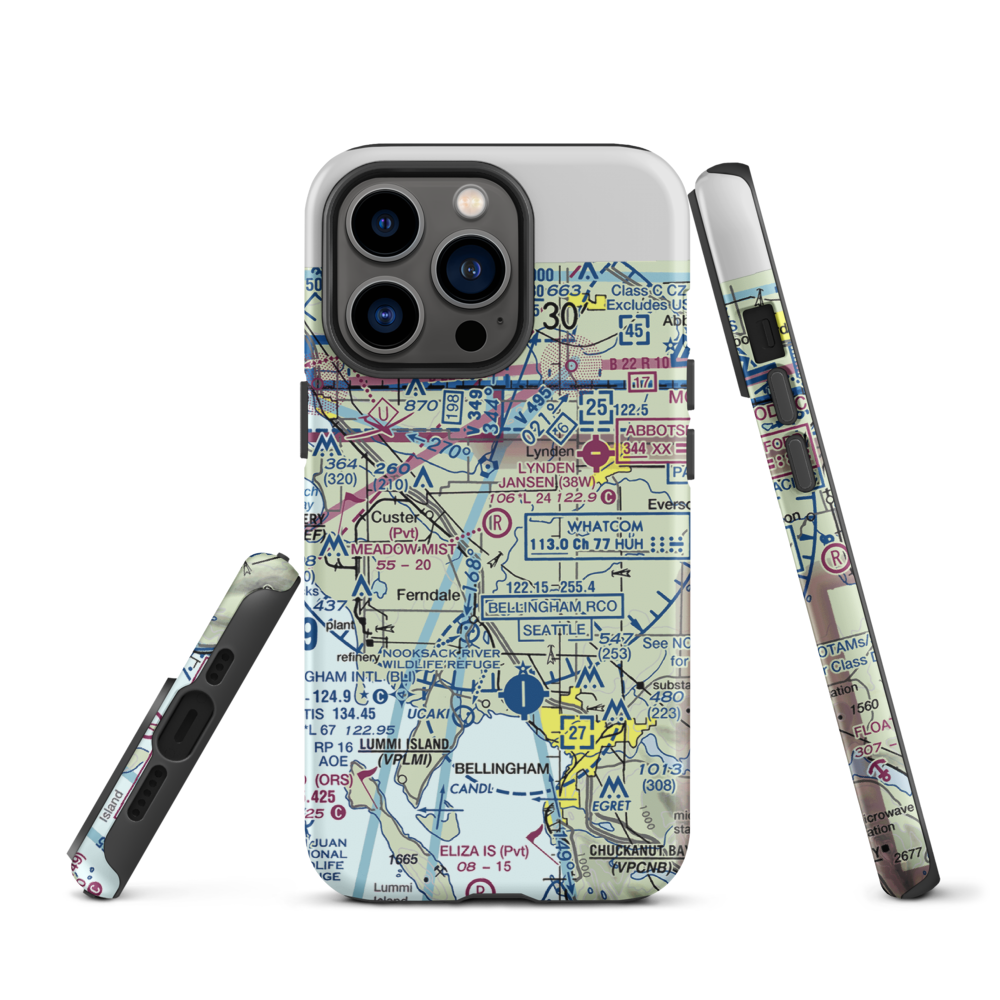Meadow Mist Airport (WN35) VFR Sectional  Tough iPhone Case iPhone 13 Pro model shown