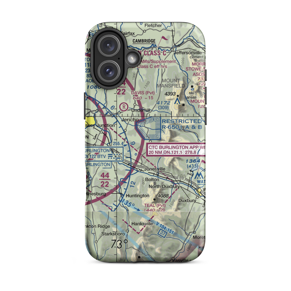 Meadow STOLport (07VT) VFR Sectional  Tough iPhone Case iPhone 16 Plus model shown