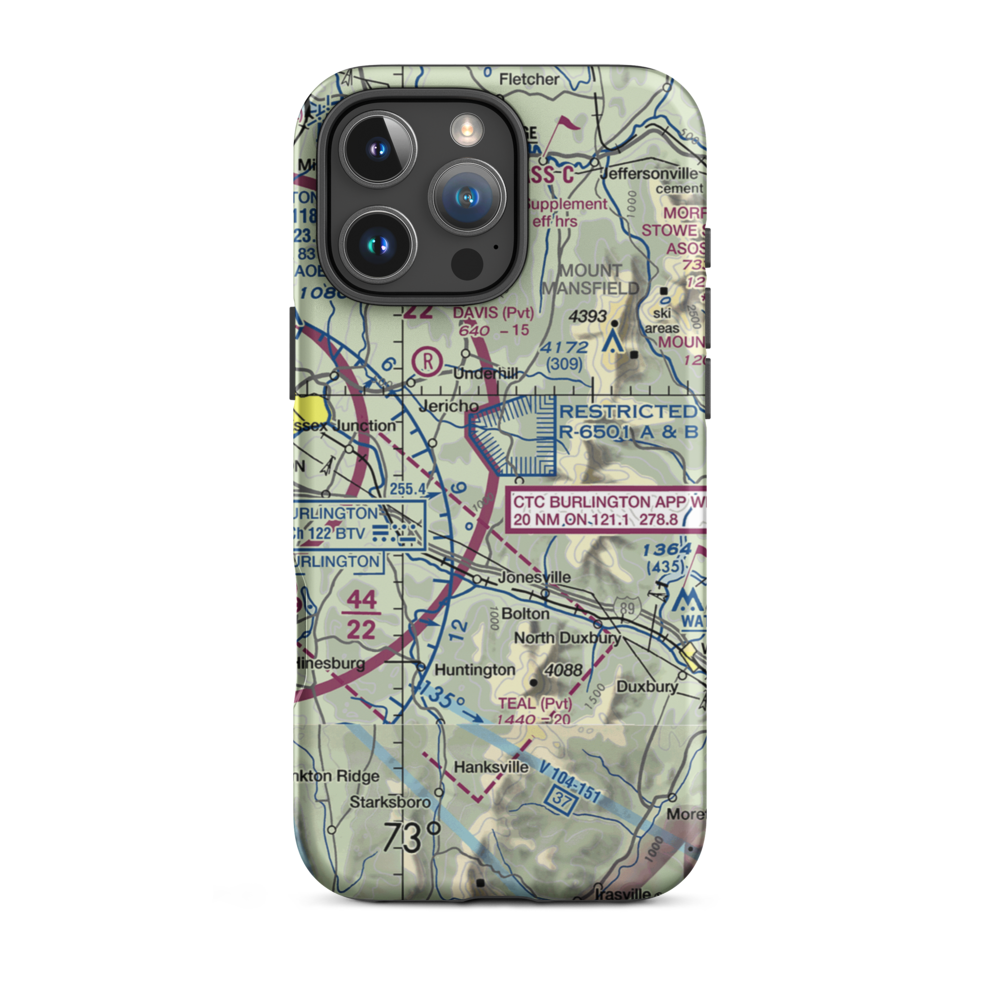 Meadow STOLport (07VT) VFR Sectional  Tough iPhone Case iPhone 16 Pro Max model shown